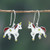 Sterling silver dangle earrings, 'Unicorn Spell' - Fantasy-Themed Enamel Sterling Silver Unicorn Dangle Earring