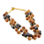 Wood beaded station necklace, 'Solar Alliance' - Brown and Black Haldu Wood Station Necklace Made in India