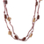 Wood long station necklace, 'Starry Forest' - Star-Themed Bohemian Brown Haldu Wood Long Station Necklace