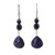 Lapis lazuli dangle earrings, 'Blue Liaison' - Sterling Silver and Lapis Lazuli Dangle Earrings from India