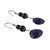 Lapis lazuli dangle earrings, 'Blue Liaison' - Sterling Silver and Lapis Lazuli Dangle Earrings from India