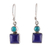 Lapis lazuli and calcite dangle earrings, 'Royal Fusion' - Modern Lapis Lazuli Calcite Sterling Silver Dangle Earrings