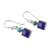 Lapis lazuli and calcite dangle earrings, 'Royal Fusion' - Modern Lapis Lazuli Calcite Sterling Silver Dangle Earrings