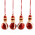 Wood ornaments, 'Santa Gathering' (set of 4) - Santa-Themed 4-Piece Painted Pala Indigo Wood Ornament Set