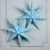 Detalles de pared de papel, (par) - Par de acentos de pared de papel en forma de estrella azul y blanco de la India