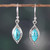 Calcite dangle earrings, 'Heavenly Flare' - Sterling Silver Dangle Earrings with Calcite Stone Cabochons