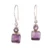 Amethyst	dangle earrings, 'Wise Fusion' - Geometric-Themed Birthstone Amethyst Stone Dangle Earrings