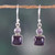 Amethyst	dangle earrings, 'Wise Fusion' - Geometric-Themed Birthstone Amethyst Stone Dangle Earrings
