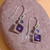 Amethyst	dangle earrings, 'Wise Fusion' - Geometric-Themed Birthstone Amethyst Stone Dangle Earrings