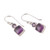 Amethyst	dangle earrings, 'Wise Fusion' - Geometric-Themed Birthstone Amethyst Stone Dangle Earrings