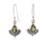 Pendientes colgantes de peridoto - Pendientes naturales de 1 quilates peridot colgados con acentos clásicos