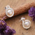 Cultured pearl stud earrings, 'Pearly Love' - Sea-Inspired Cream Cultured Pearl Stud Earrings from India