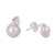Cultured pearl stud earrings, 'Pearly Love' - Sea-Inspired Cream Cultured Pearl Stud Earrings from India