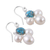 Cultured pearl chandelier earrings, 'Regal Sea' - Recon Turquoise and Cream Cultured Pearl Chandelier Earrings