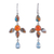 Multi-gemstone dangle earrings, 'Fiery Drops' - 8-Carat Faceted and Cabochon Multi-Gemstone Dangle Earrings