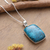 Shattuckite pendant necklace, 'True Waters' - Natural Shattuckite Pendant Necklace in a High Polish Finish