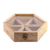 Caja de especias de madera, 'Sabor Hexagonal' - Caja de especias hexagonal de madera de mango con compartimentos desmontables