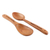 Wood serving utensils, 'Happiness is Homemade' (set of 2) - Fair Trade Handmade Polished Neem Wood Serving Utensil Set