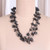 Hand-carved beaded statement necklace, 'Bohemian Night' - Hand-Carved and Painted Black Beaded Statement Necklace