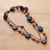 Wood beaded long strand necklace, 'Sublime Harmony' - Brown Green Carved Painted Wood Beaded Long Strand Necklace