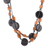 Wood beaded long strand necklace, 'Sublime Harmony' - Brown Green Carved Painted Wood Beaded Long Strand Necklace