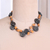 Wood beaded long strand necklace, 'Sublime Harmony' - Brown Green Carved Painted Wood Beaded Long Strand Necklace