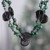 Wood beaded long strand necklace, 'Precious Harmony' - Painted Green Black-Hued Wood Beaded Long Strand Necklace