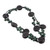Wood beaded long strand necklace, 'Precious Harmony' - Painted Green Black-Hued Wood Beaded Long Strand Necklace