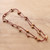 Collar estación larga madera - Collar de estación de madera Haldu rojo bohemio con cuentas de estrella