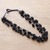 Wood beaded strand necklace, 'Midnight Loops' - Handcrafted Haldu Wood Beaded Three-Strand Necklace in Black