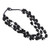 Wood beaded strand necklace, 'Midnight Loops' - Handcrafted Haldu Wood Beaded Three-Strand Necklace in Black