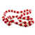 Wool felt garland, 'Holiday Pompoms' - Christmas Tree Wool Felt Garland in Red and Ivory Shades