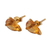 Gold-plated citrine stud earrings, 'Glorious Solar Gleam' - Indian-Made 22k Gold-Plated 3-Carat Citrine Stud Earrings