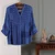 Embroidered viscose tunic, 'Enchanted Garden in Azure' - Traditional Embroidered Viscose Tunic in Azure Blue Hues