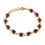 Gold-plated amethyst link bracelet, 'Amethyst Grandeur' - Polished 18k Gold-Plated Amethyst Cabochon Link Bracelet