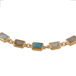 Gold-plated multi-gemstone link bracelet, 'Celestial Light' - Blue-Toned Polished Gold-Plated Multi-Gemstone Link Bracelet