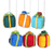 Wool felt ornaments, 'Festive Gifts' (set of 6) - Christmas-Themed Gift-Shaped 6-Piece Wool Felt Ornament Set