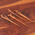 Wood hair pins, 'Woodland Whimsy' (set of 4) - Fair Trade Indian Handmade 4-Piece Mango Wood Hair Pin Set