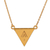 Brass pendant necklace, 'Prestige Pyramid' - Minimalist High-Polished Brass Pyramid Pendant Necklace