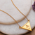 Brass pendant necklace, 'Prestige Pyramid' - Minimalist High-Polished Brass Pyramid Pendant Necklace