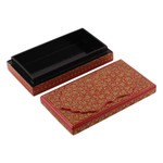 Papier mache decorative box, 'Red Whispers of Autumn' - Hand-Painted Leaf-Themed Papier Mache Wood Decorative Box