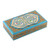 Caja decorativa de papel maché - Caja Decorativa De Madera De Papel Maché De Arte Popular Pintada A Mano Color Aguamarina