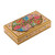 Papier mache decorative box, 'Gold Kashmir Treasures' - Golden-Hued Hand-Painted Papier Mache Wood Decorative Box