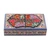 Papier mache decorative box, 'Blue Kashmir Treasures' - Nature Themed Hand-Painted Papier Mache Wood Decorative Box
