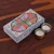Papier mache decorative box, 'Blue Kashmir Treasures' - Nature Themed Hand-Painted Papier Mache Wood Decorative Box