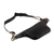 Leather fanny pack, 'Trendy Versatility' - Black Criss Cross Leather Fanny Pack with Adjustable Strap