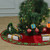 Embroidered Christmas tree skirt, 'Merry Rose' - Faux Velvet Christmas Tree Skirt with Green Rose Embroidery