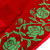 Embroidered Christmas tree skirt, 'Merry Rose' - Faux Velvet Christmas Tree Skirt with Green Rose Embroidery
