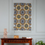 Chain-stitched tapestry, 'Kashmir Utopia' - Chain-Stitched Wool Tapestry with Kashmir Floral Pattern