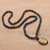 Tiger's eye beaded necklace, 'Shiva Silhouette' - Shiva-Themed Tiger's Eye and Lava Stone Beaded Necklace